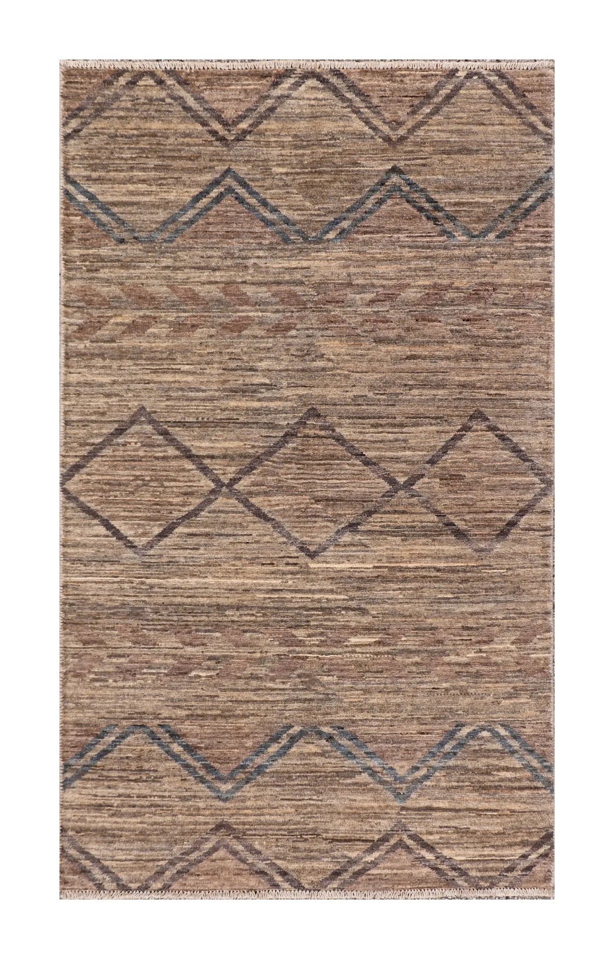 2.10 x 4.10 - Mountain Modern Wool All Over Rectangle - Finest Hand-Knotted Quality Wool — 66064
