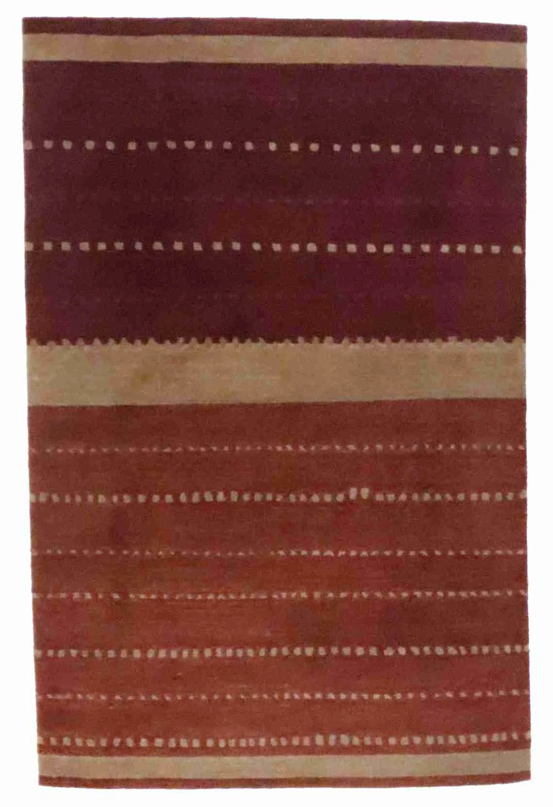 5.6 x 8.6 - Modern Wool Contemporary Rectangle - Finest Hand-Knotted Quality Wool — 66078