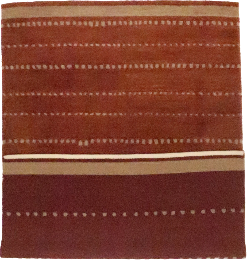 W 5.6 - L 8.6 - Modern Wool Contemporary Rectangle - Finest Hand-Knotted Quality Wool - 66078