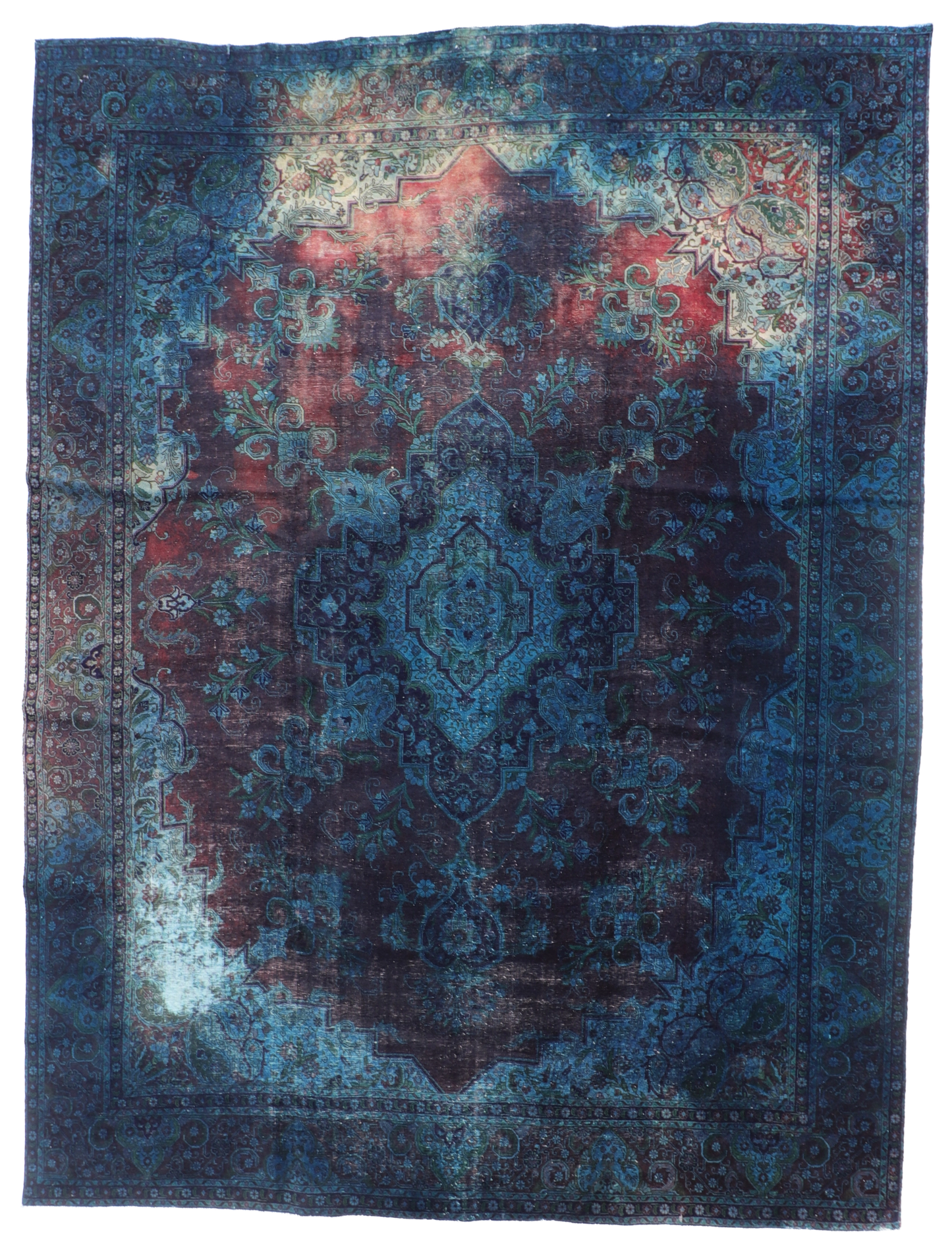 W 10.4 L 13.9 Tabriz 100% Wool Hand-Woven Vintage Design - 66086