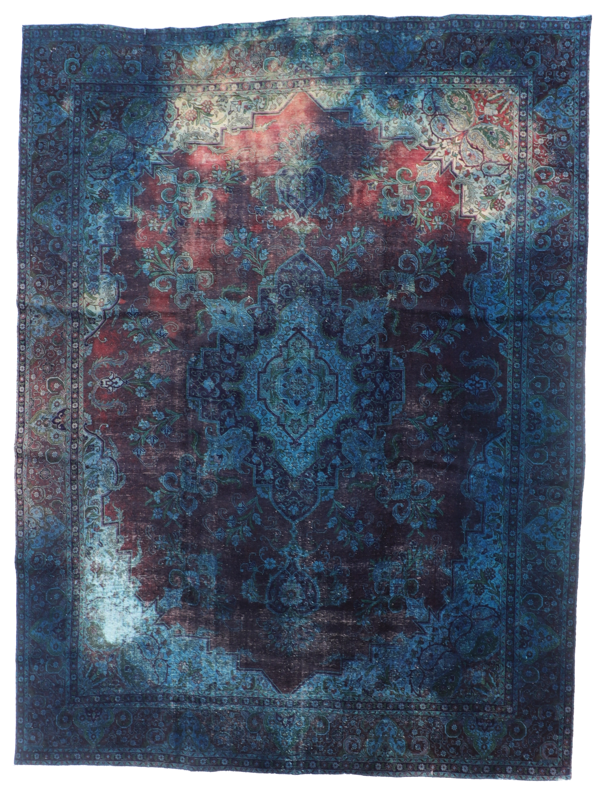 W 10.4 L 13.9 Tabriz 100% Wool Hand-Woven Vintage Design - 66086