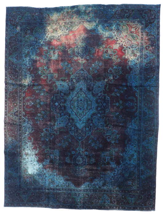 W 10.4 L 13.9 Tabriz 100% Wool Hand-Woven Vintage Design - 66086