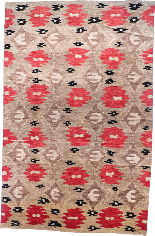 W 11.10 L 18.4 Mountain Modern 100% Wool Hand-Woven All-Over Design - 66088