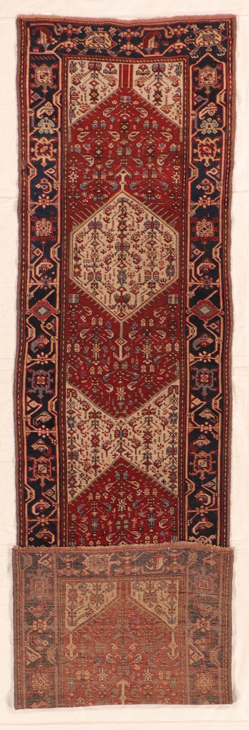 W 3 L 11.10 Malayer Runner 100% Wool Handmade All Over Design - 66096