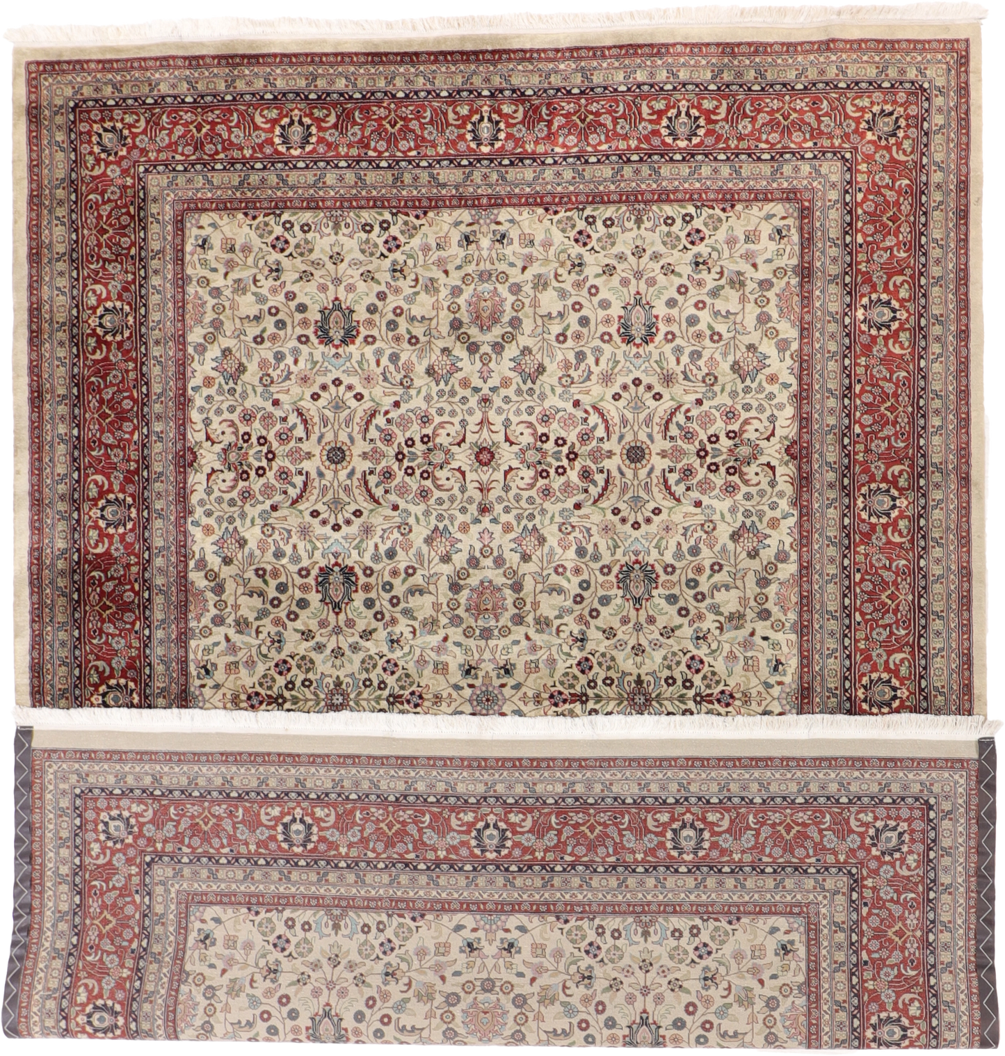 W 9 L 12 Sh Abbas 100% Wool Hand-Woven All-Over Design - 66111