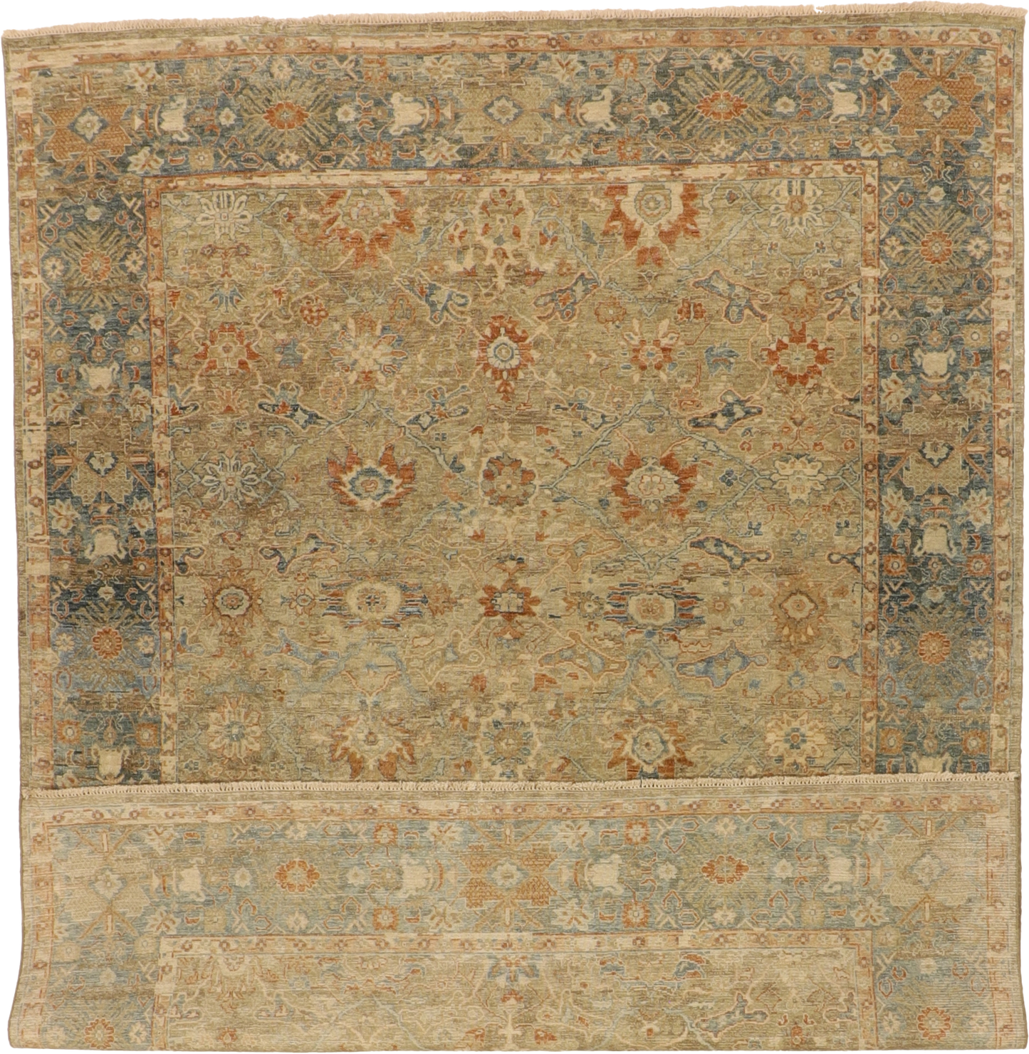 W 7.9 L 8.10 Mahal Transitional 100% Wool Hand-Knotted Rug - 66114