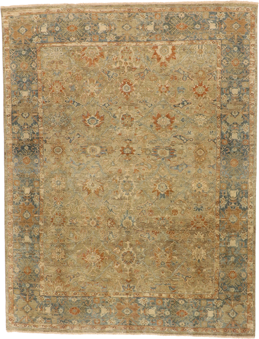W 7.9 L 8.10 Mahal Transitional 100% Wool Hand-Knotted Rug - 66114