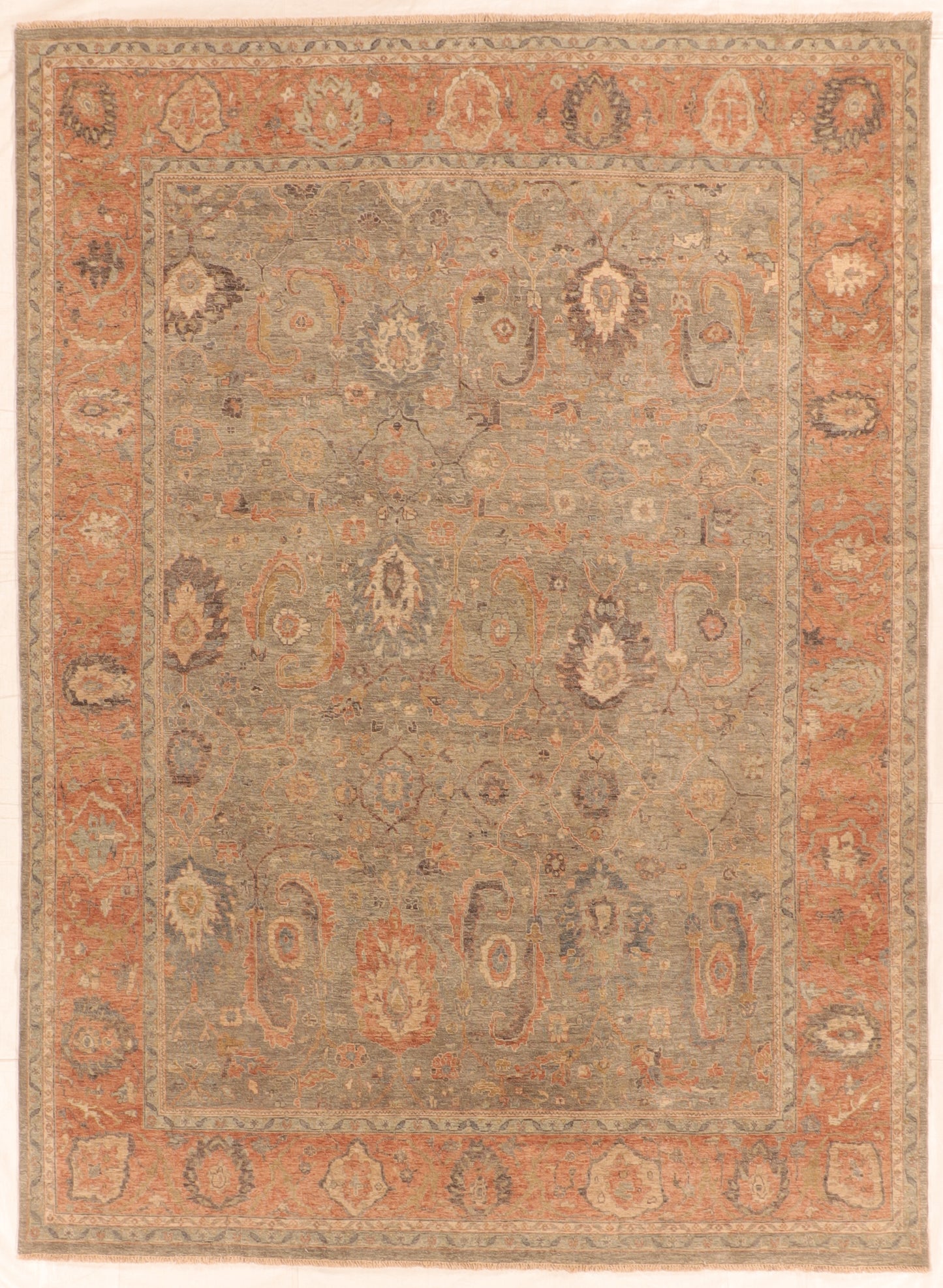 W 8.10 L 12 Mahal 100% Wool Handmade Vintage - 66124
