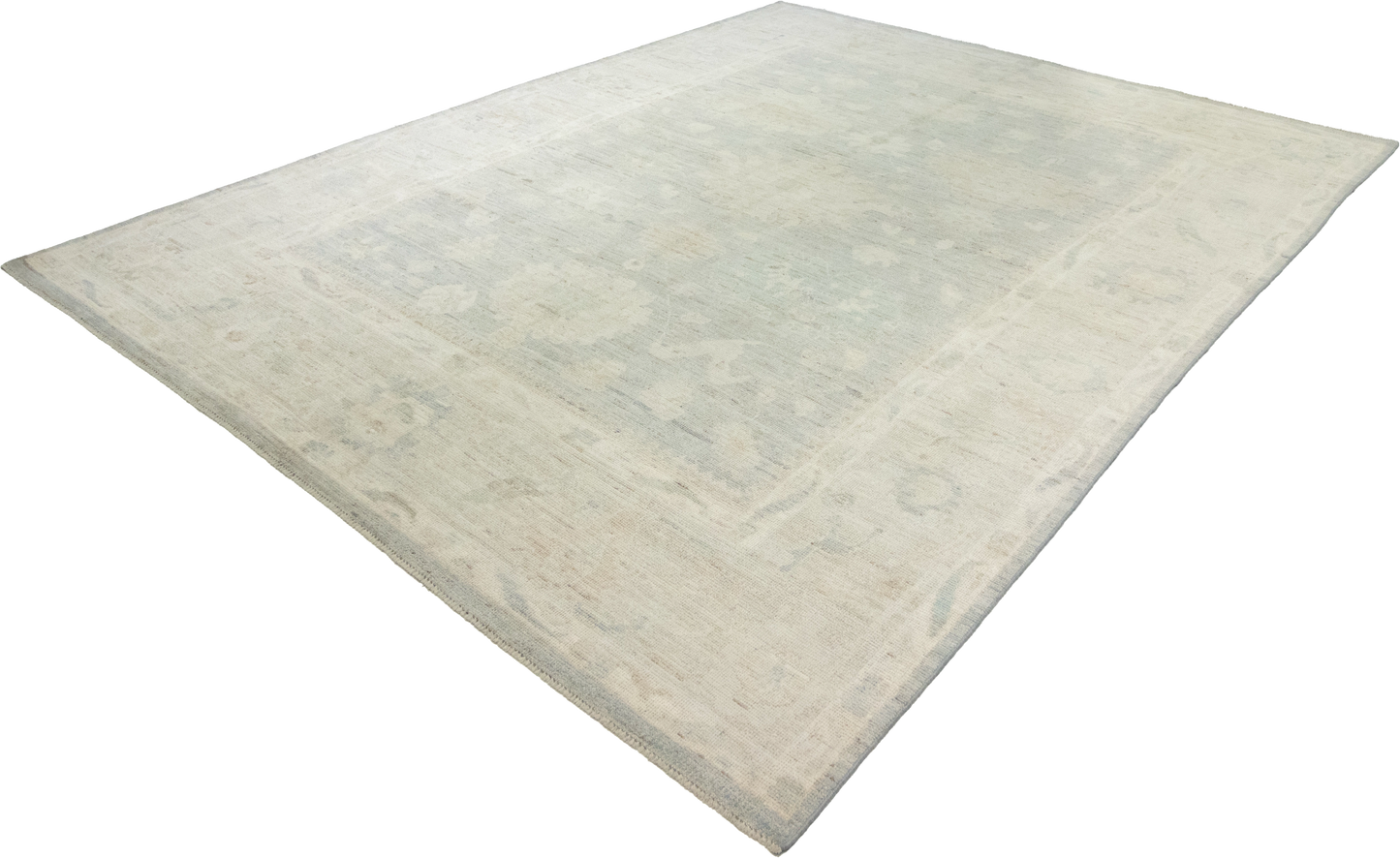 W 7.11 L 9.9 Oushak 100% Wool Hand-Woven All-Over Design - 66130