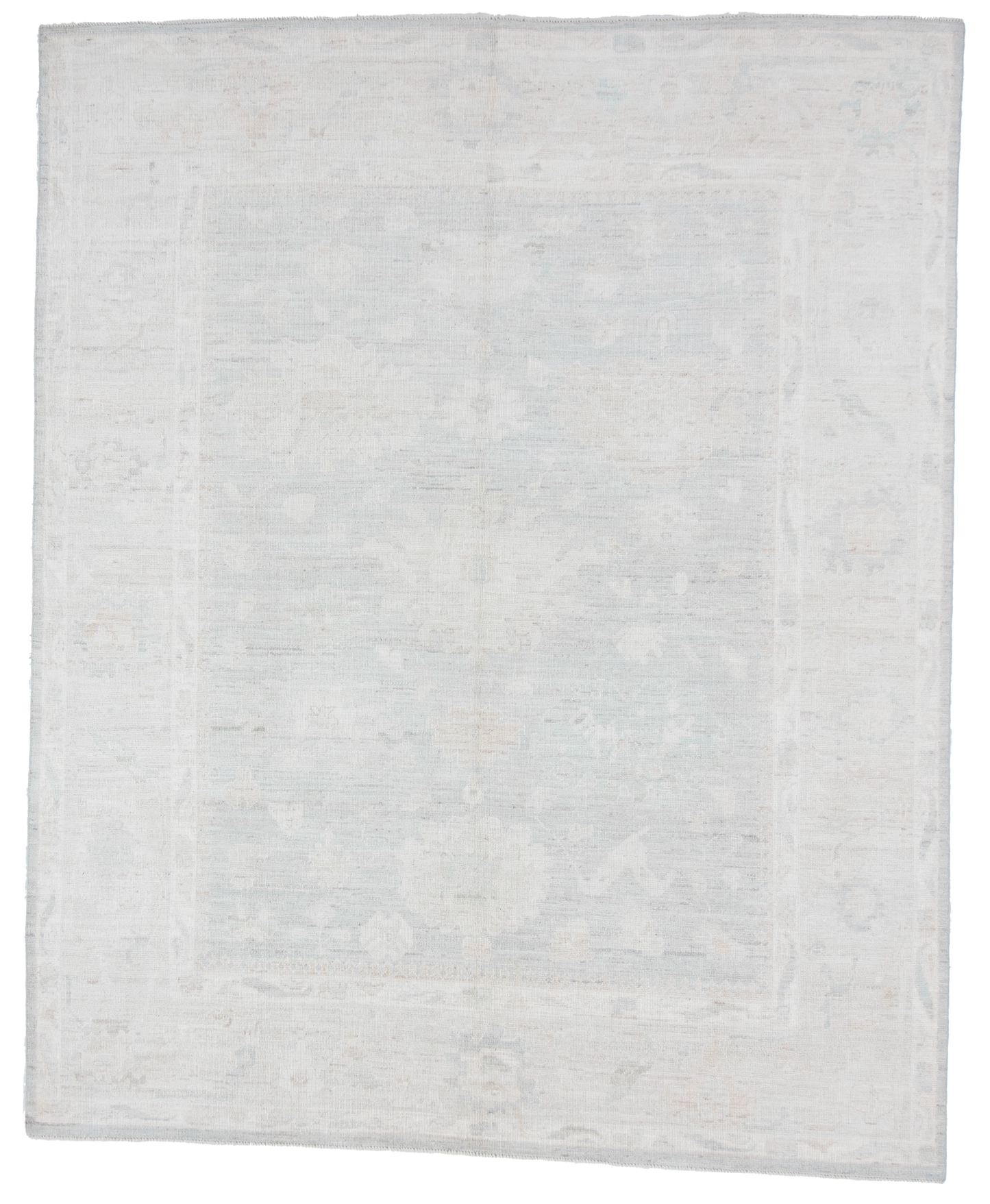 W 7.11 L 9.9 Oushak 100% Wool Hand-Woven All-Over Design - 66130