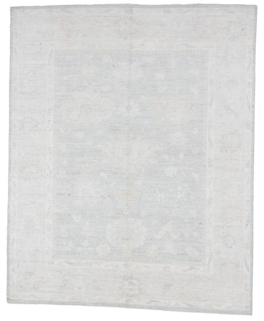 W 7.11 L 9.9 Oushak 100% Wool Hand-Woven All-Over Design - 66130