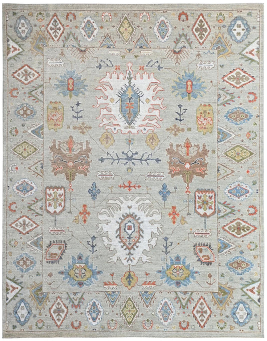 W 8.1 L 9.10 Oushak 100% Wool Handmade All Over Design - 66137