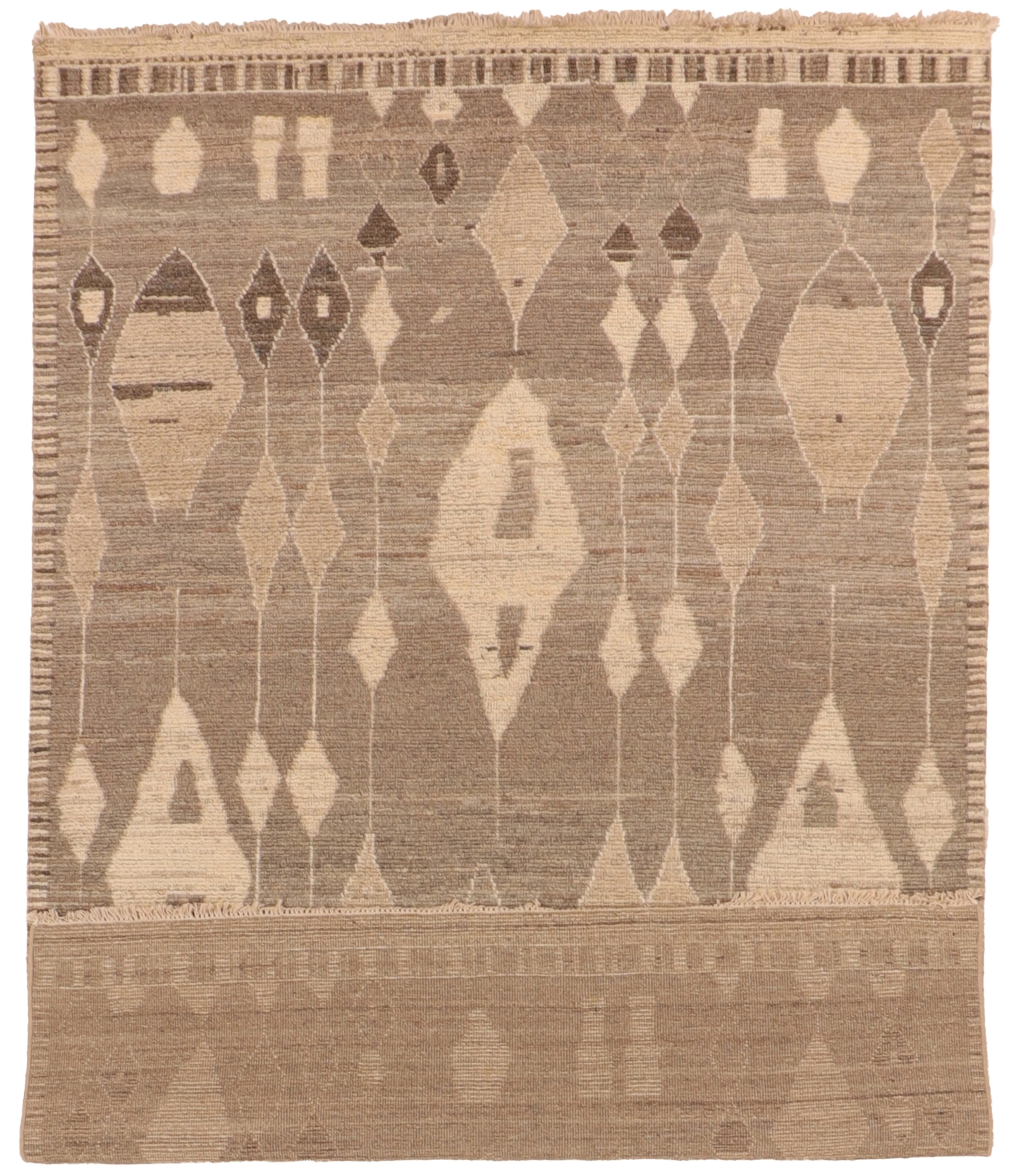 W 6.3 L 9.1 Moroccan 100% Wool Handmade Geometric Design - 66147