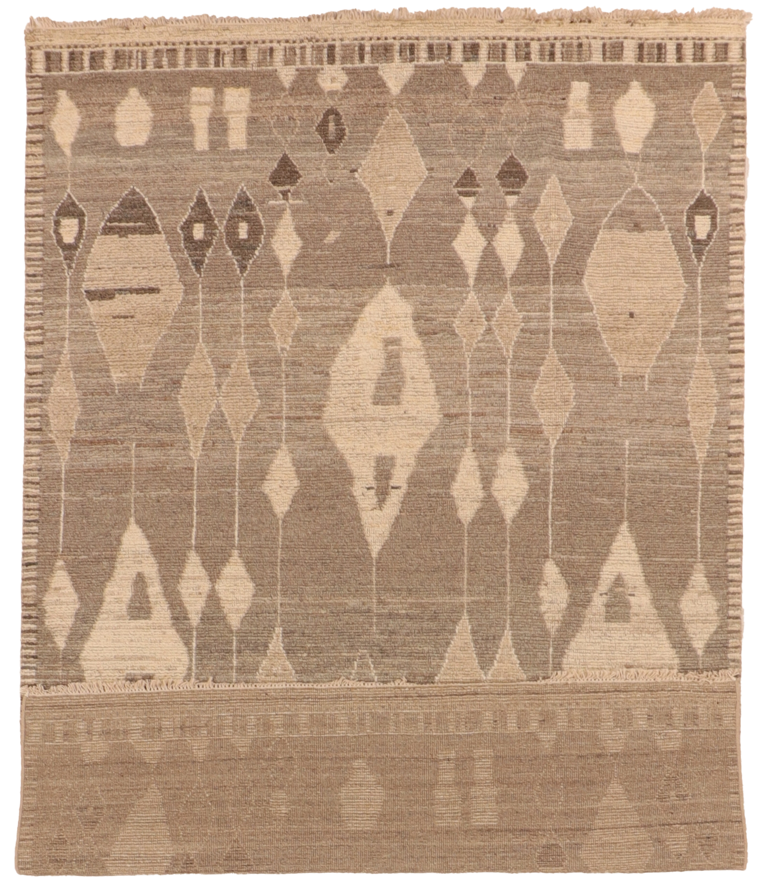 W 6.3 L 9.1 Moroccan 100% Wool Handmade Geometric Design - 66147