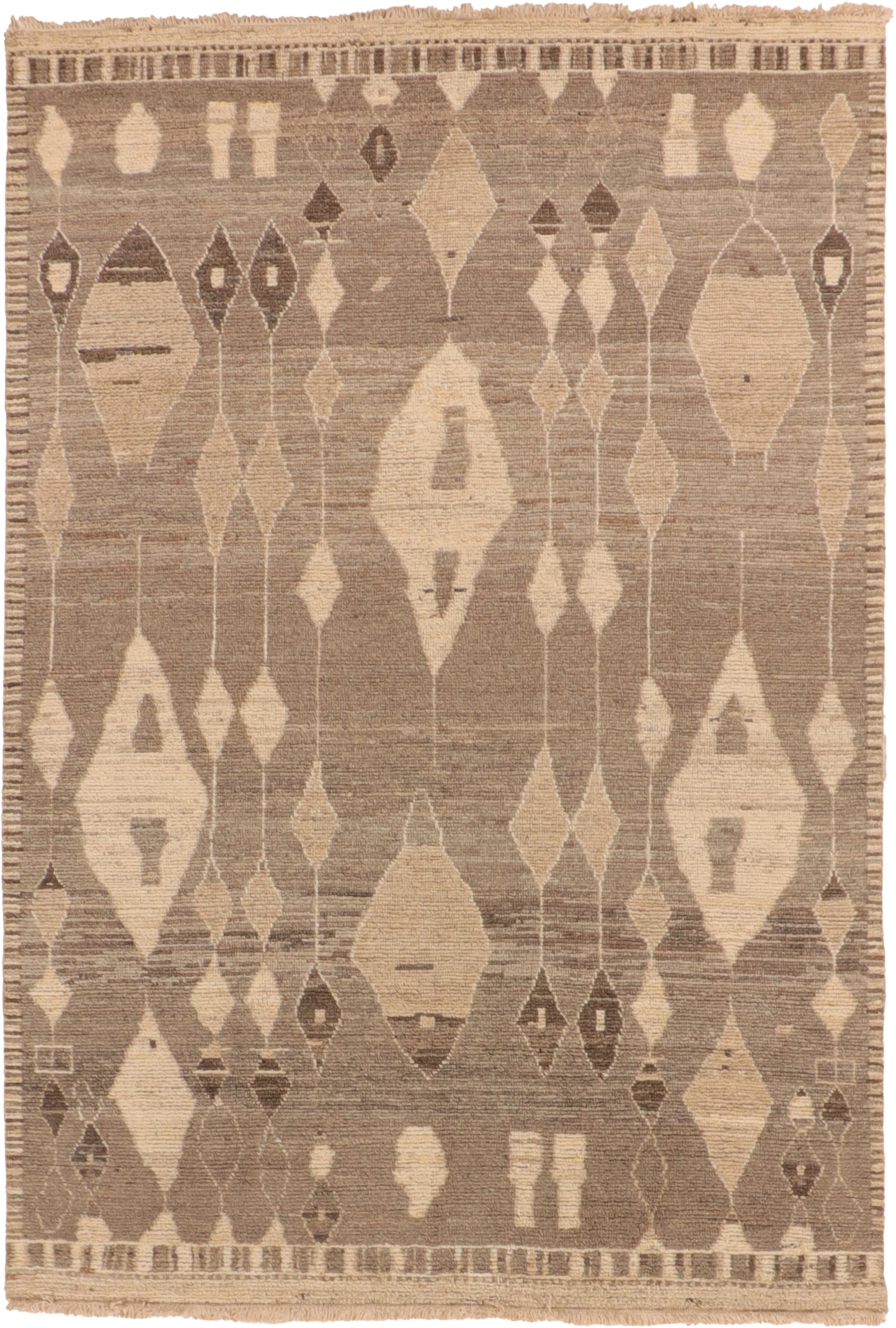 W 6.3 L 9.1 Moroccan 100% Wool Handmade Geometric Design - 66147