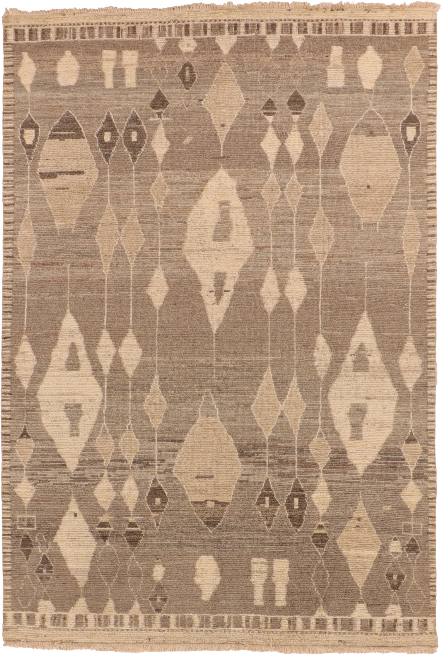 W 6.3 L 9.1 Moroccan 100% Wool Handmade Geometric Design - 66147