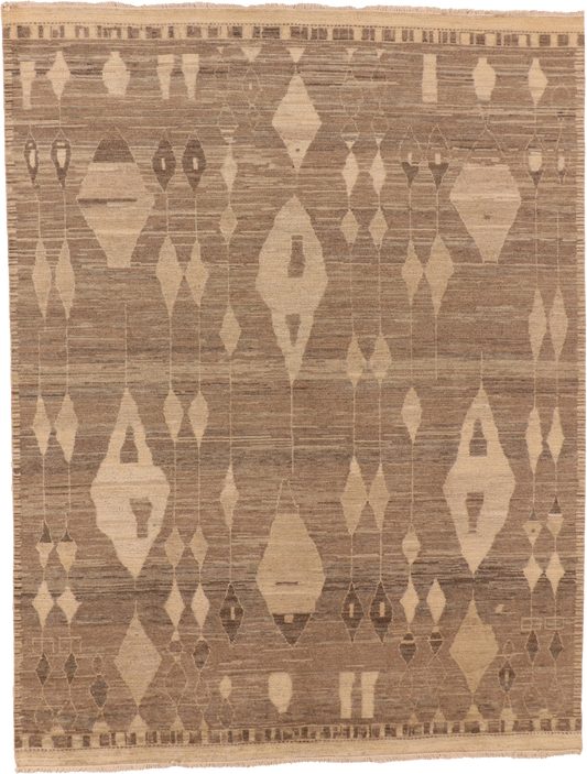 W 9.2 L 12.3 Moroccan 100% Wool Hand-Woven All-Over Design - 66150