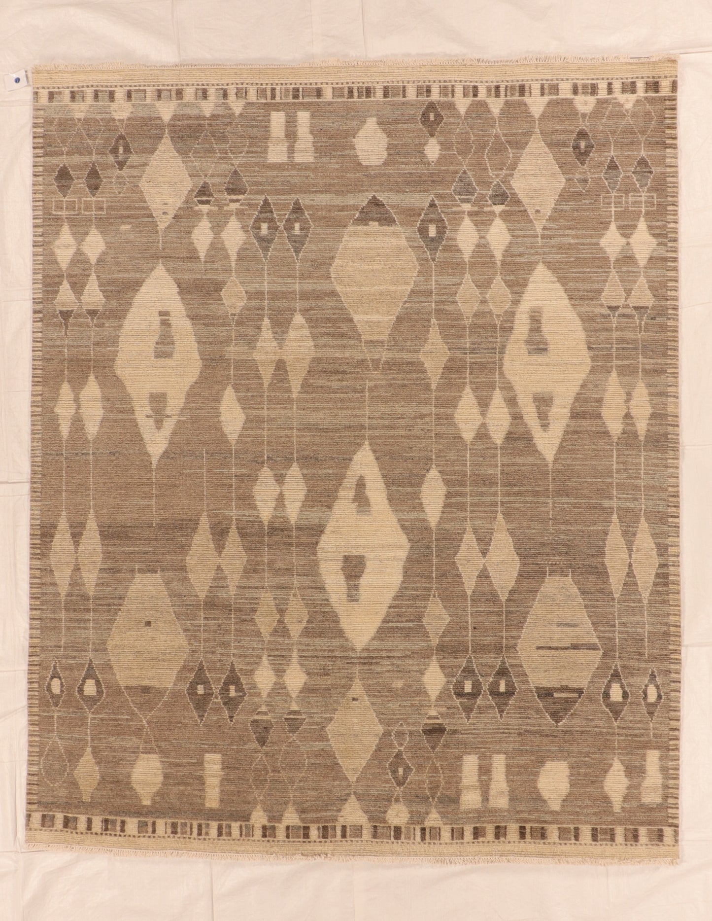 W 8.3 L 10.1 Moroccan 100% Wool Hand-Knotted Pile Rug - 66153