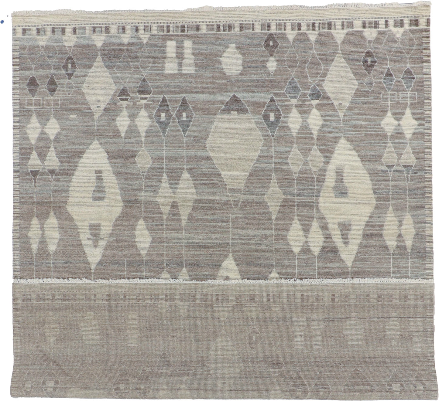 W 8.3 L 10.1 Moroccan 100% Wool Hand-Knotted Pile Rug - 66153