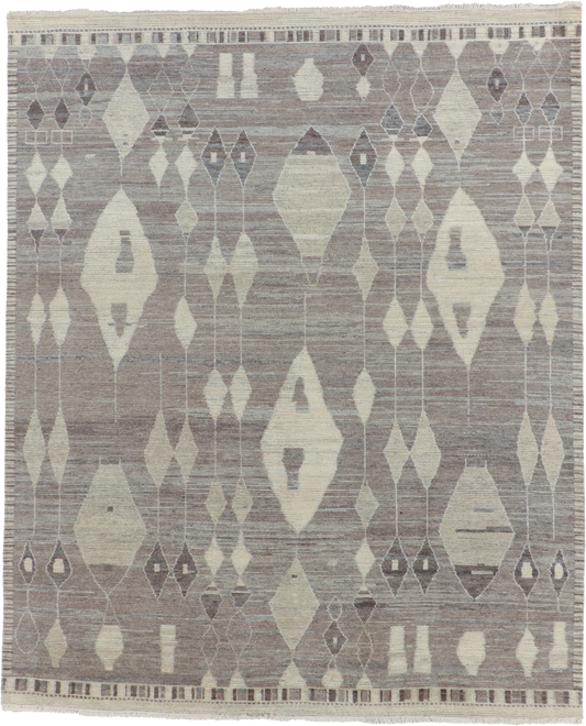 W 8.3 L 10.1 Moroccan 100% Wool Hand-Knotted Pile Rug - 66153