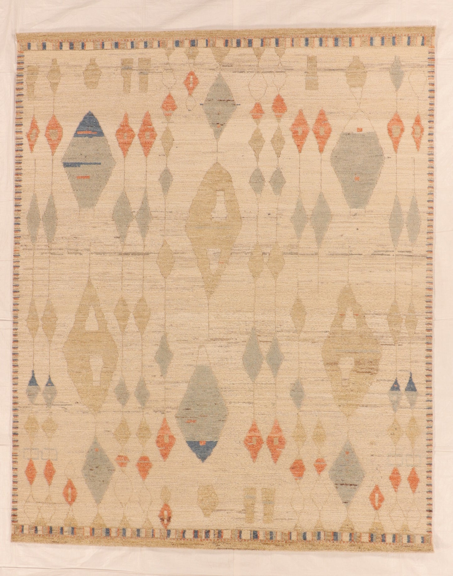 W 8.1 L 10 Moroccan 100% Wool Hand-Knotted Pile Rug - 66155