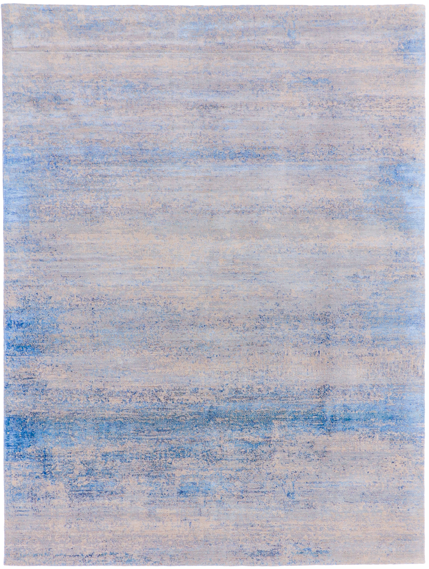 W 9.1 L 11.11 Modern Silk And Wool Blend Handmade All Over Design - 66158