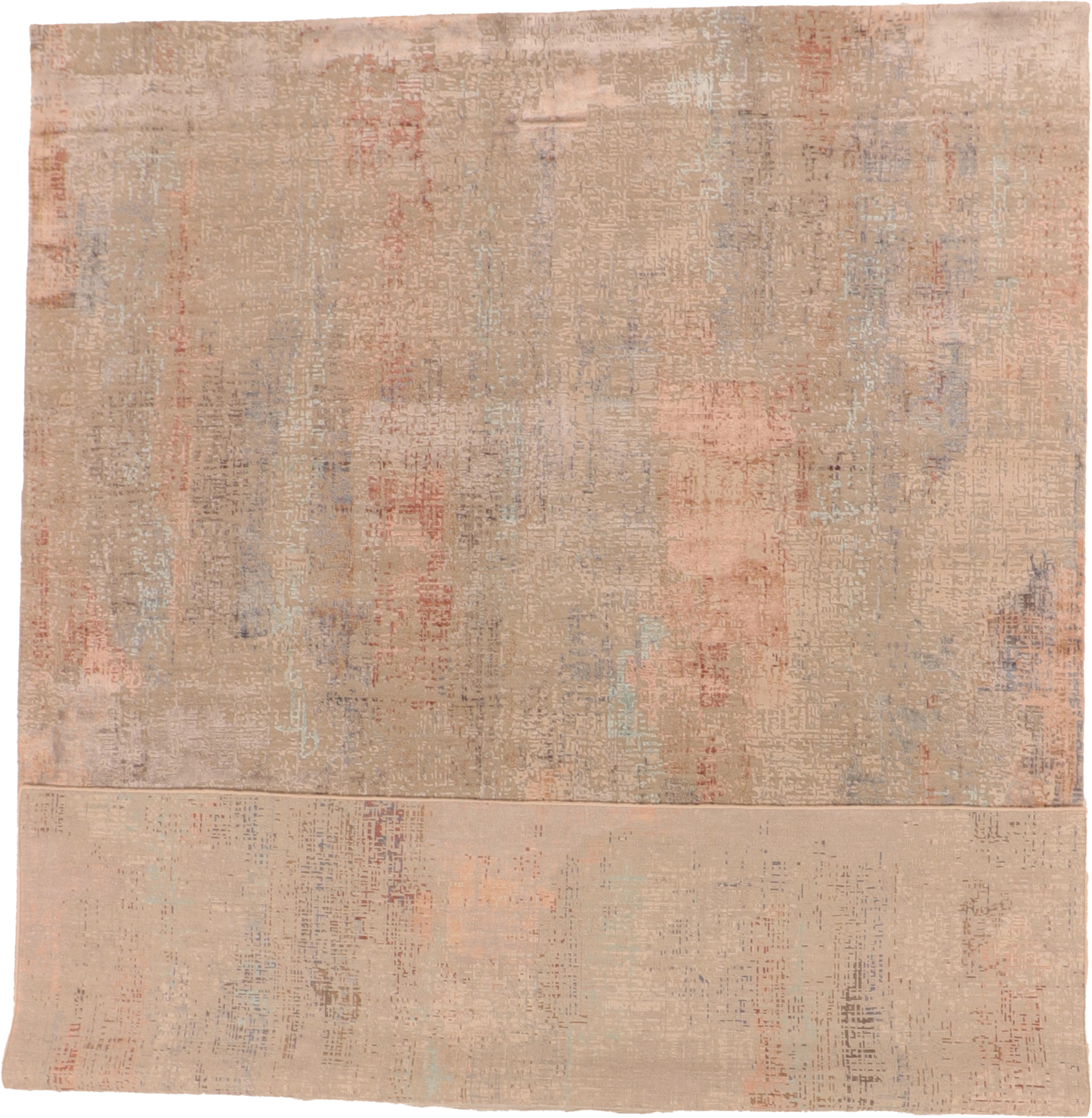 W 9.2 L 12.2 Modern Wool And Silk Blend Hand-Woven All-Over Design - 66159
