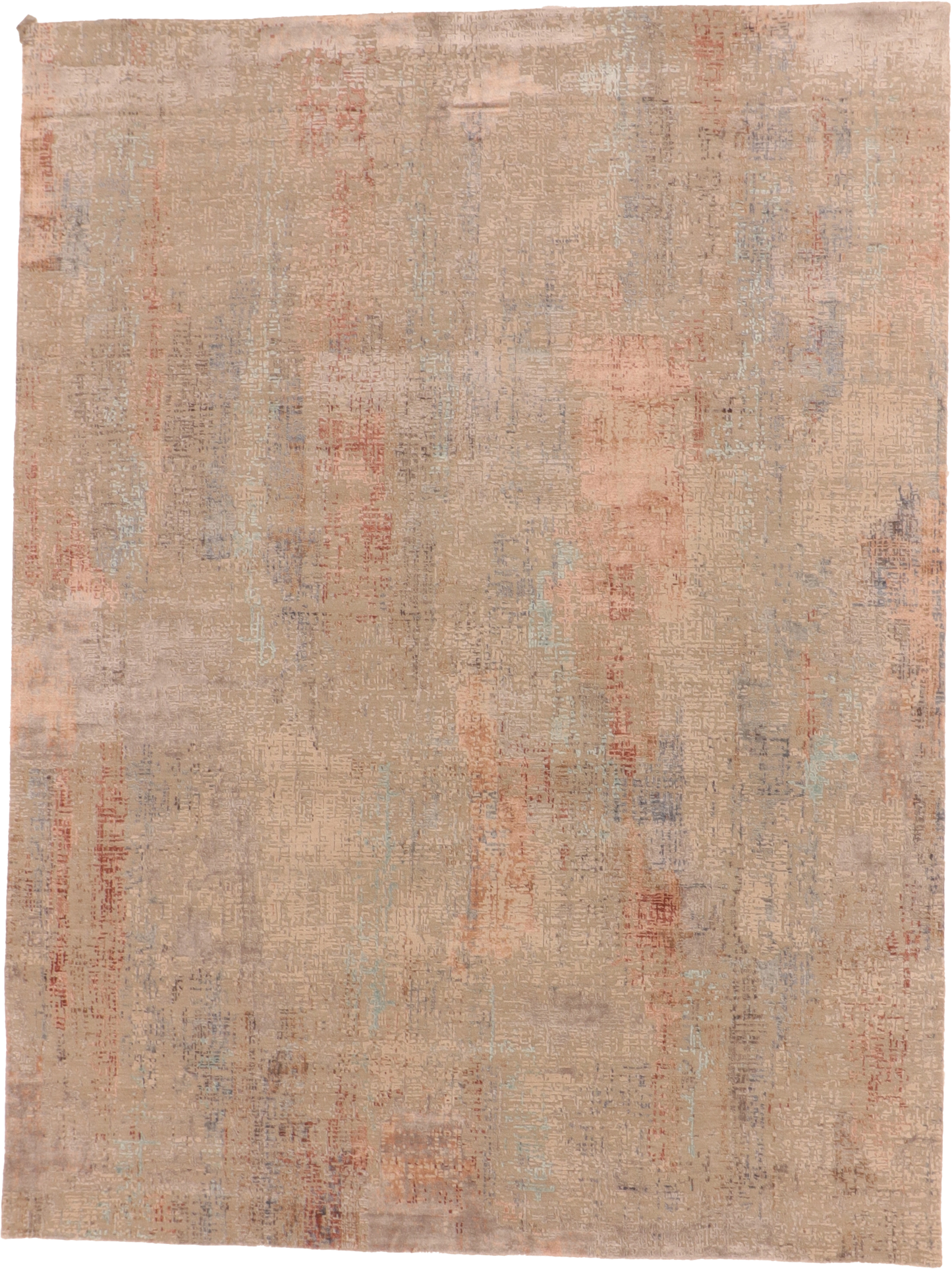 W 9.2 L 12.2 Modern Wool And Silk Blend Hand-Woven All-Over Design - 66159