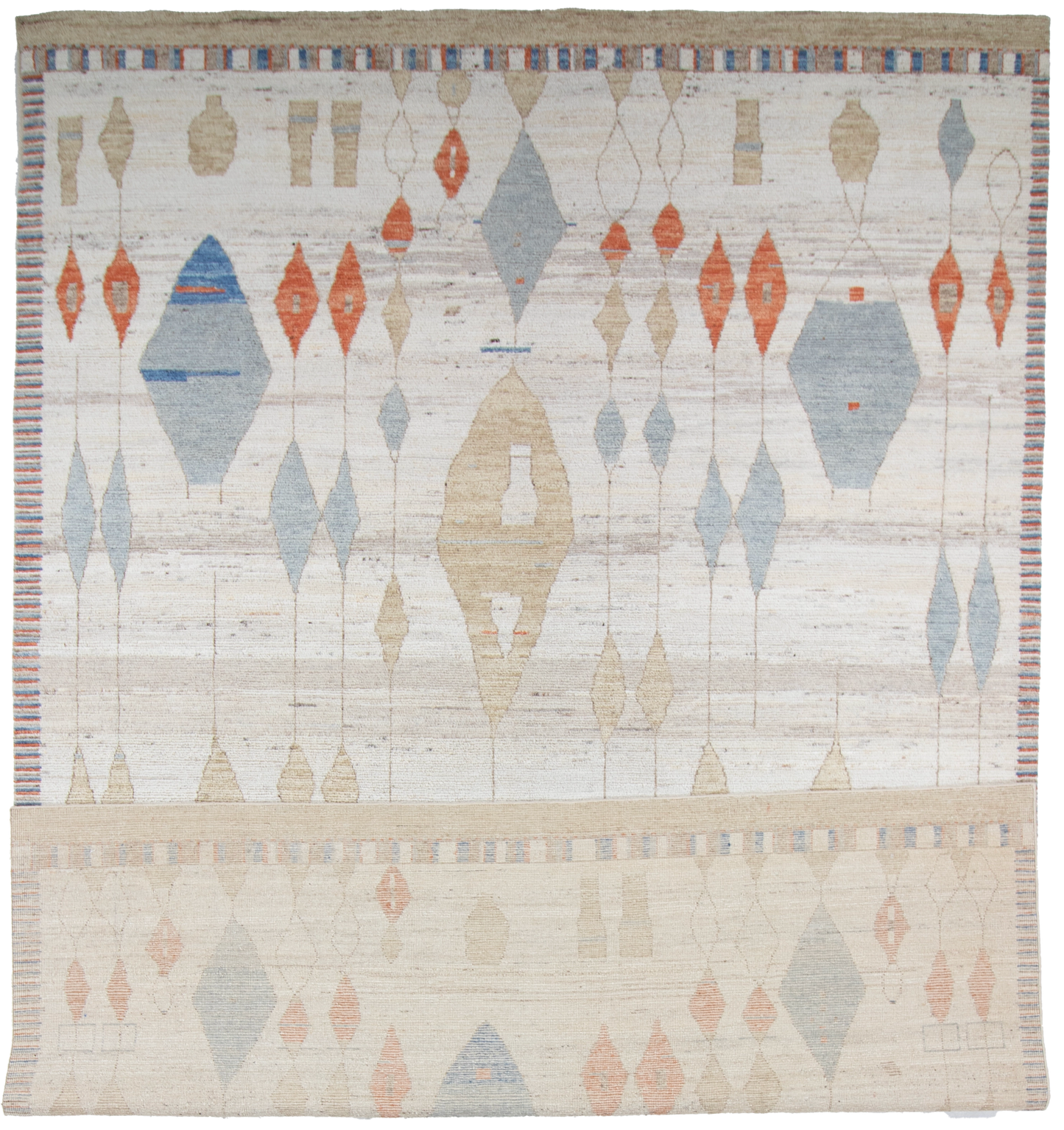W 10.1 L 14.2 Moroccan 100% Wool Hand-Woven All-Over Design - 66161