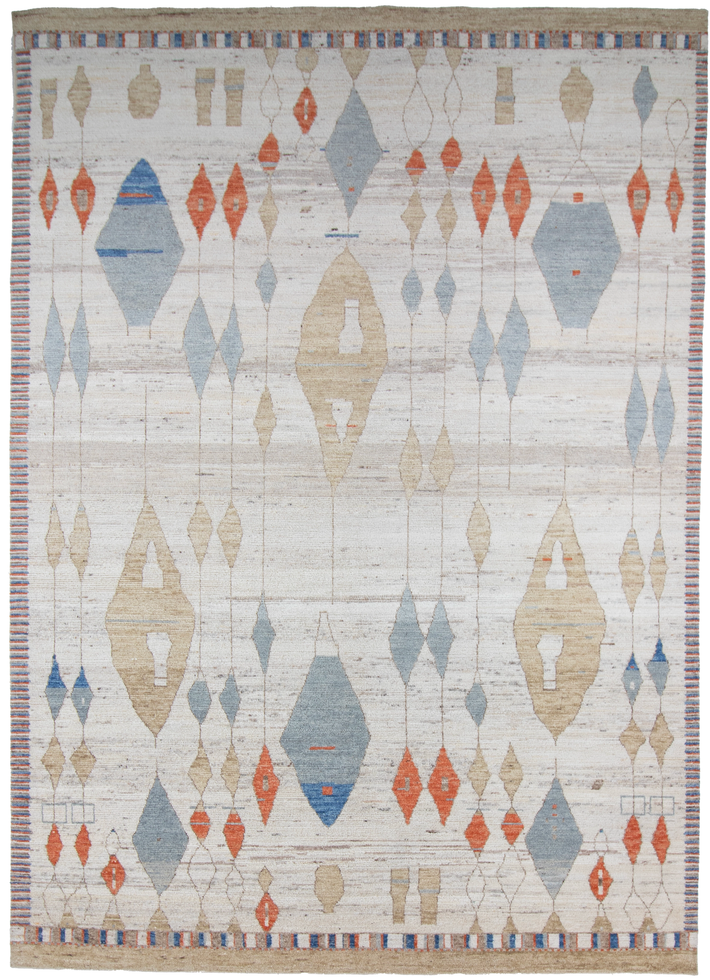 W 10.1 L 14.2 Moroccan 100% Wool Hand-Woven All-Over Design - 66161