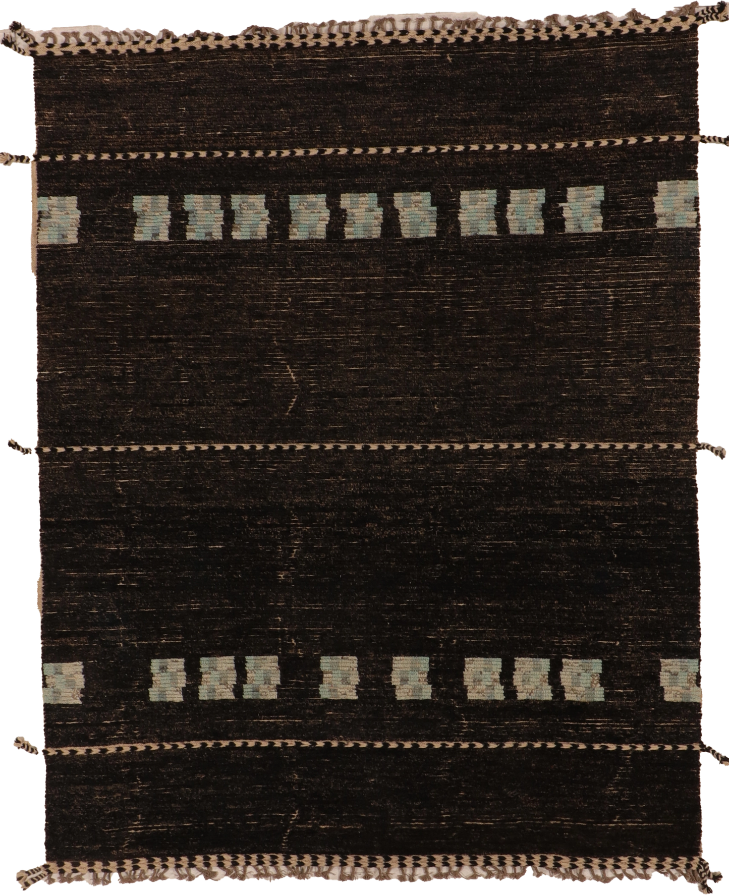 W 8.1 L 10.1 Moroccan 100% Wool Hand-Woven All-Over Design - 66173