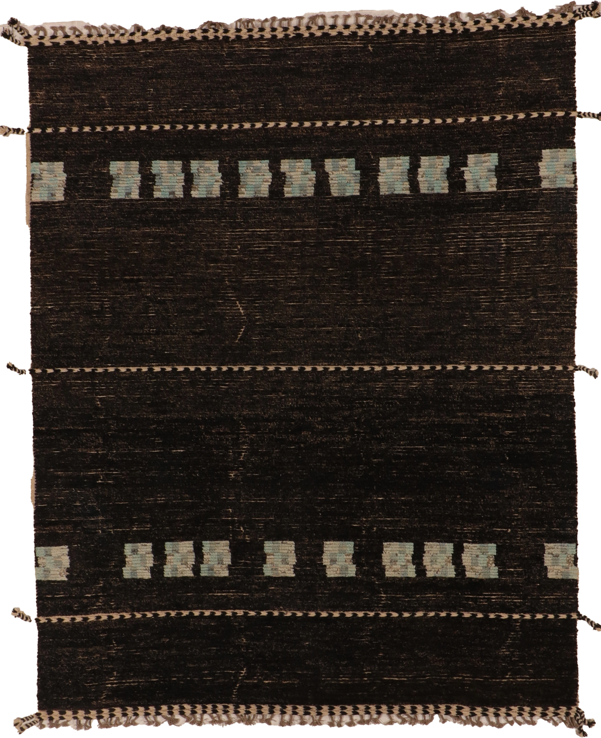 W 8.1 L 10.1 Moroccan 100% Wool Hand-Woven All-Over Design - 66173