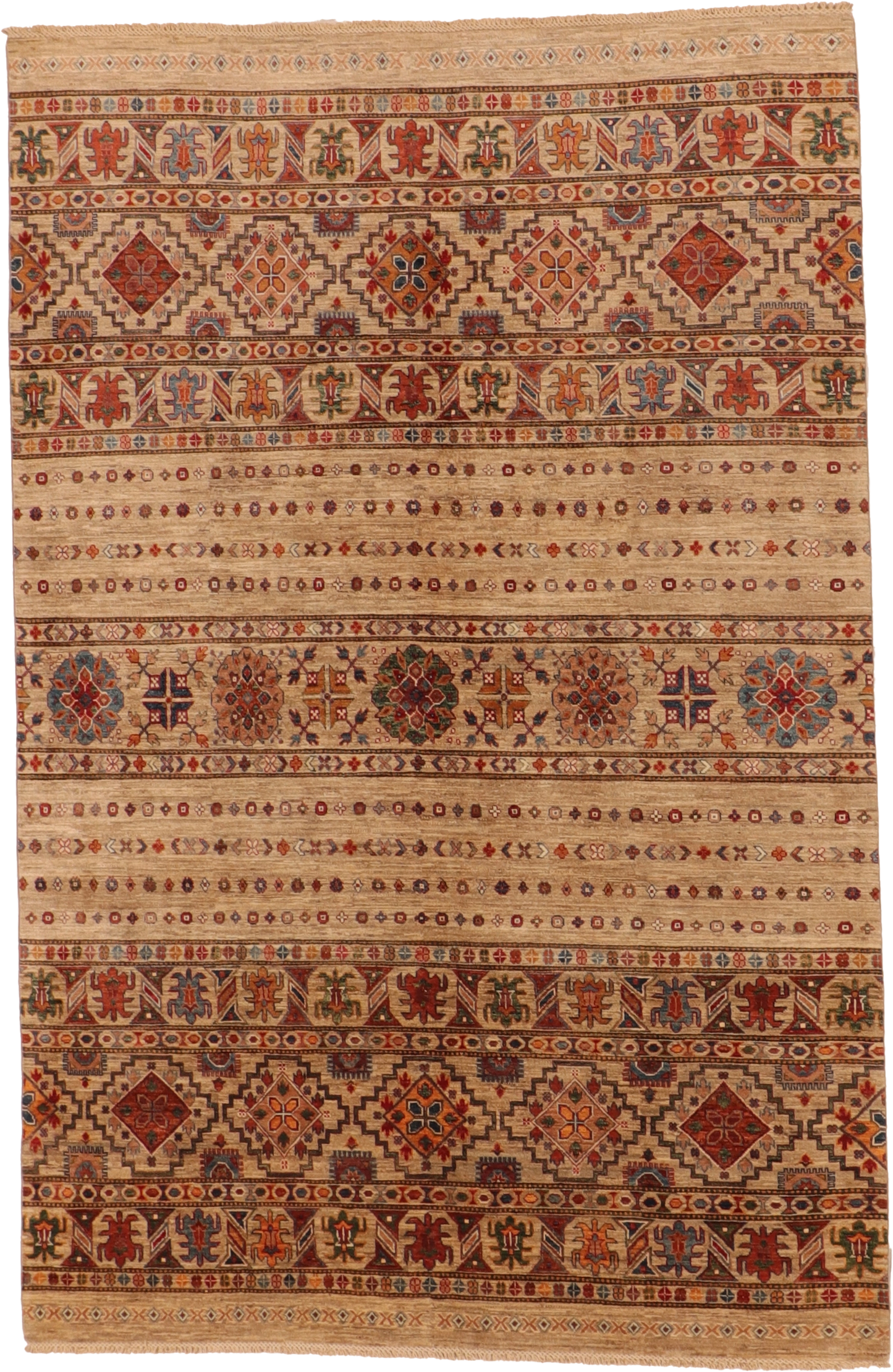 W 6.7 L 10 Baluch 100% Wool Hand-Woven All-Over Design - 66180