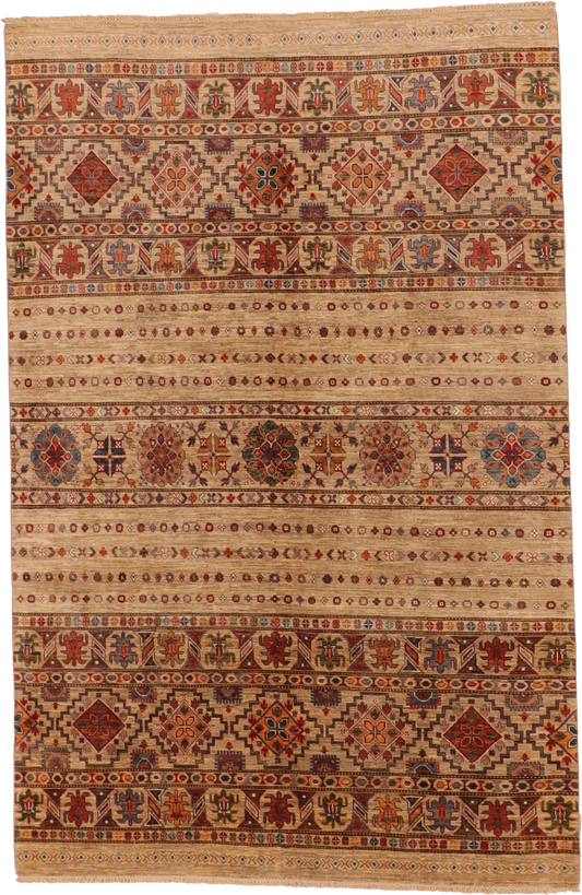 W 6.7 L 10 Baluch 100% Wool Hand-Woven All-Over Design - 66180