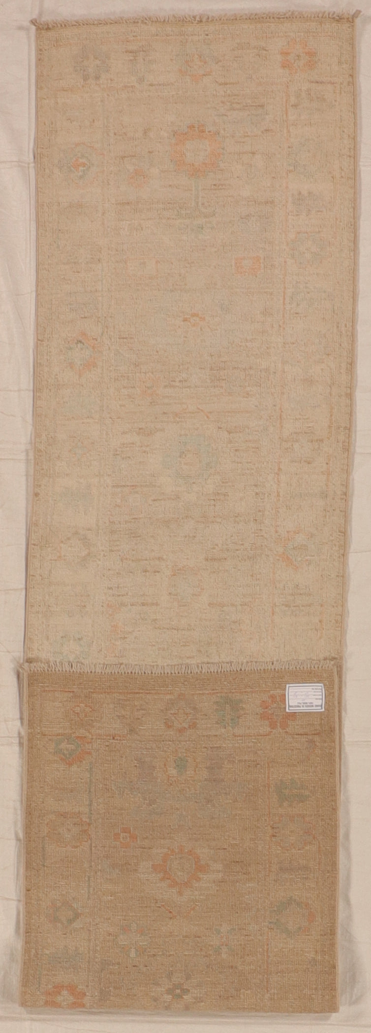 W 2.8 L 11.6 Oushak Runner 100% Wool Handmade Pakistan All Over Design - 66190