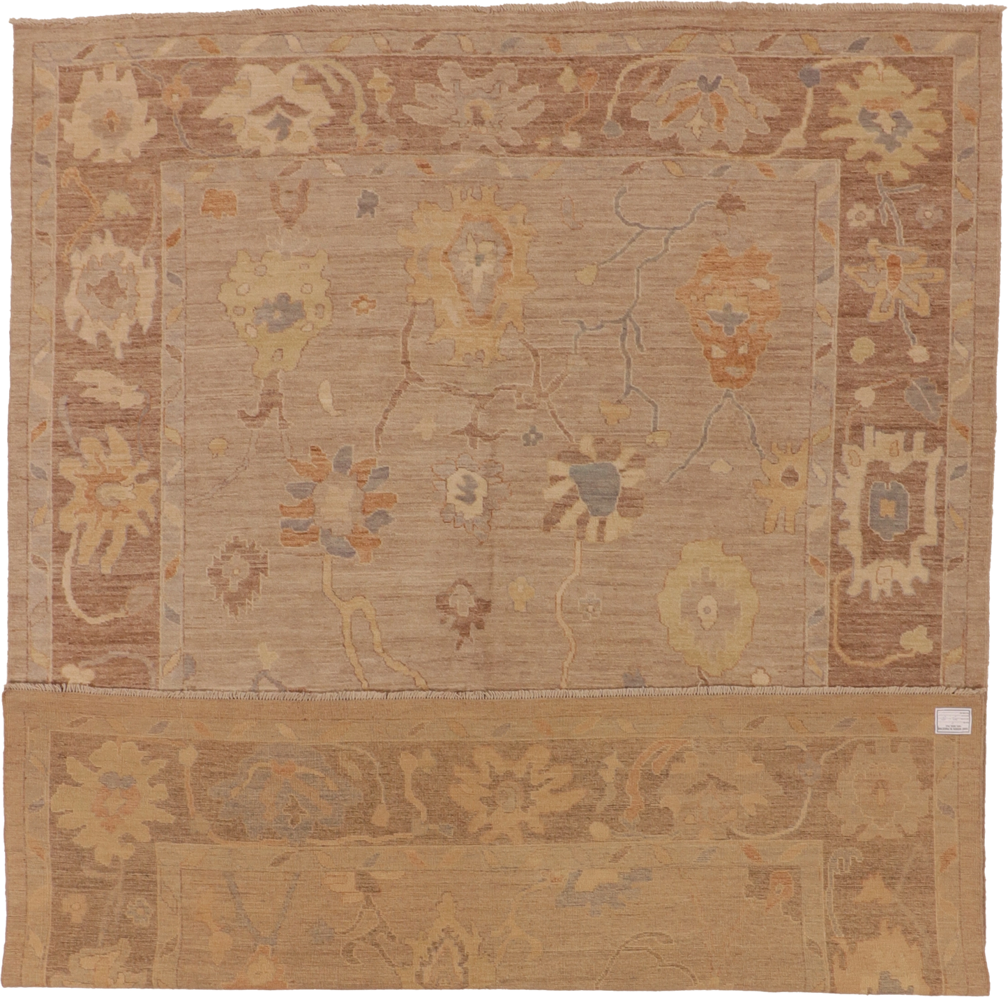 W 9.2 L 11.10 Oushak 100% Wool Hand-Woven All-Over Design - 66200
