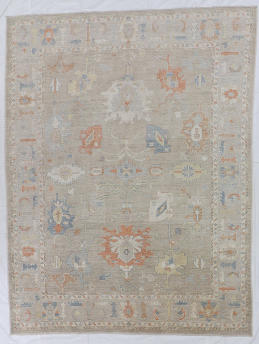 W 8.11 L 11.7 Oushak 100% Wool Handmade Persia All Over Design - 66204