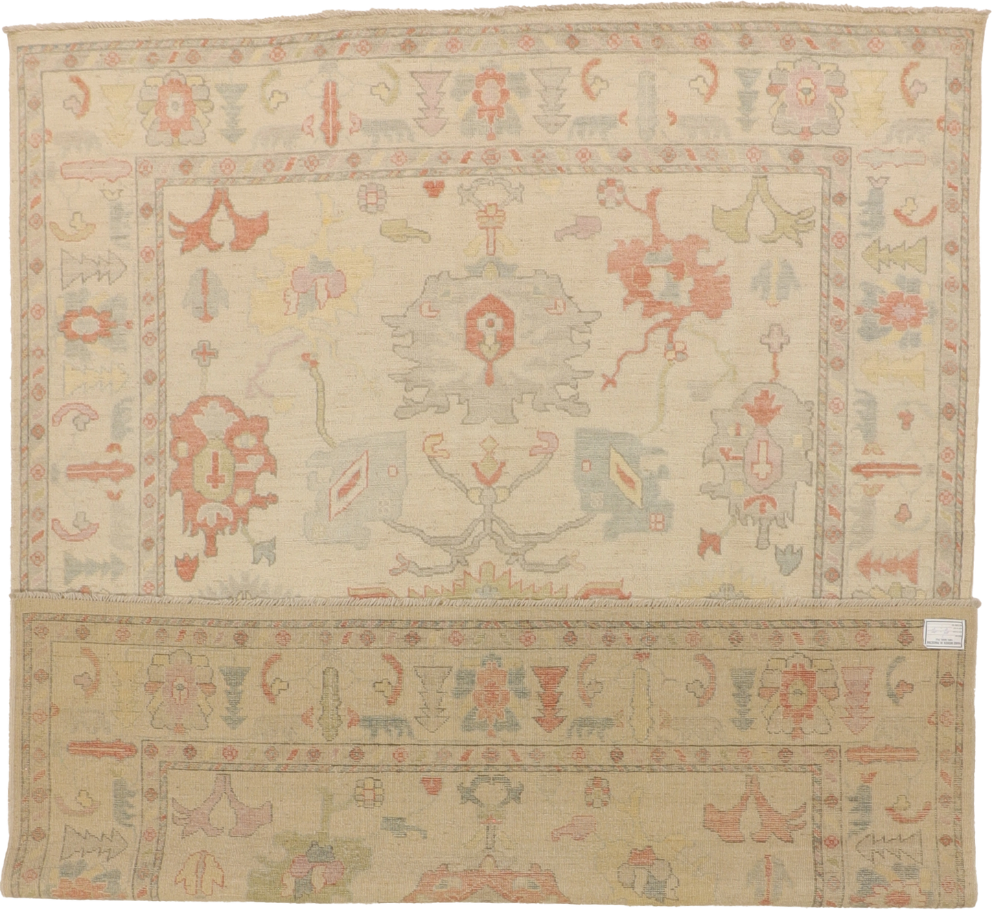 W 7.11 L 9.10 Oushak 100% Wool Hand-Knotted Pile Rug - 66212