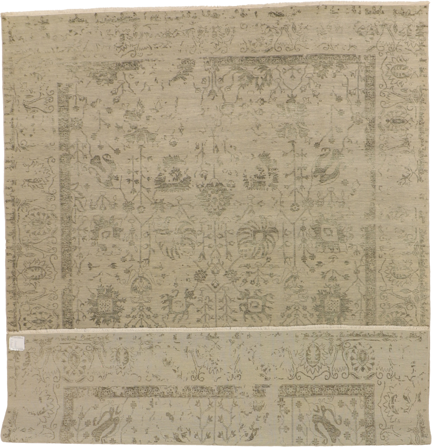 W 9 L 11.8 Modern Wool And Silk Blend Hand-Woven All-Over Design - 66239