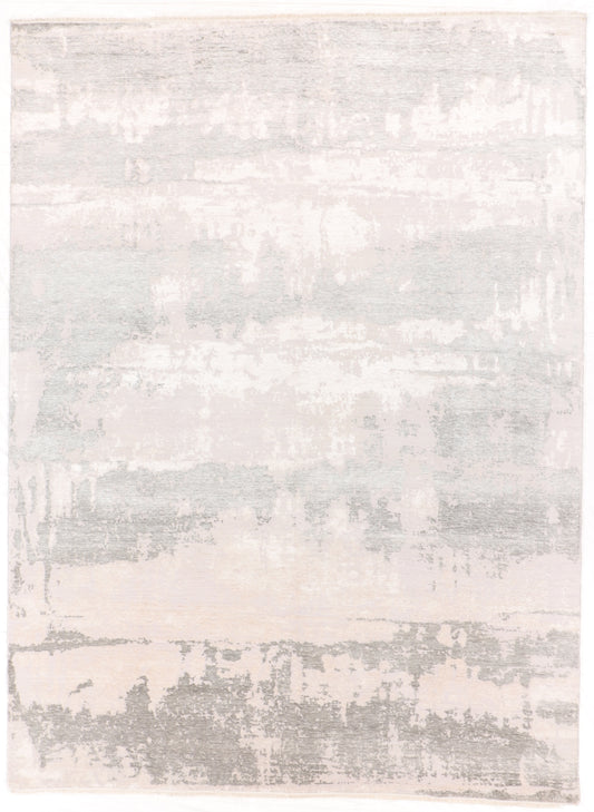 W 8.10 L 11.10 Modern Silk And Wool Blend Handmade - 66243