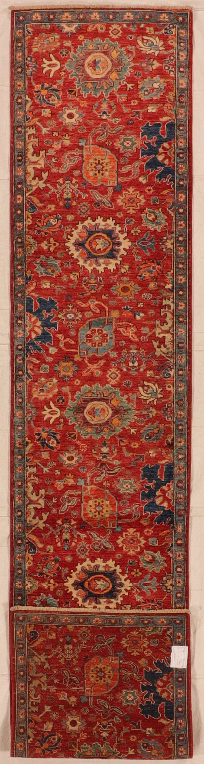 W 2.8 L 13.4 Ziegler Runner 100% Wool Handmade Pakistan All Over Design - 66245