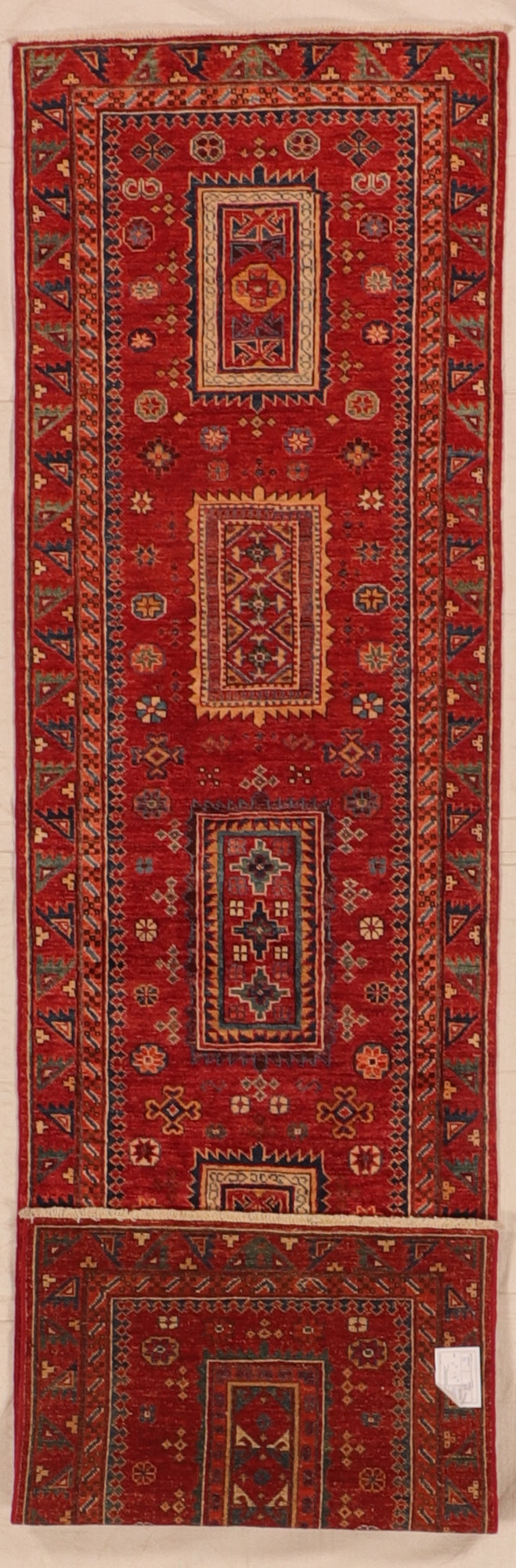 W 2.7 L 9.10 Garabagh Runner 100% Wool Handmade Pakistan All Over Design - 66246