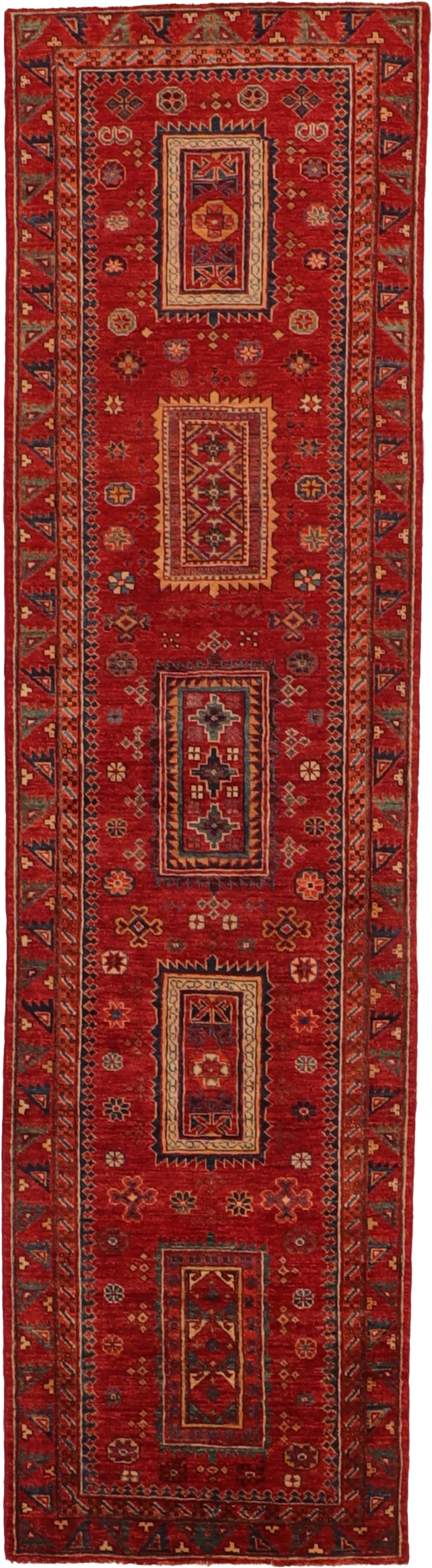 W 2.7 L 9.10 Garabagh Runner 100% Wool Hand-Woven All-Over Design - 66246