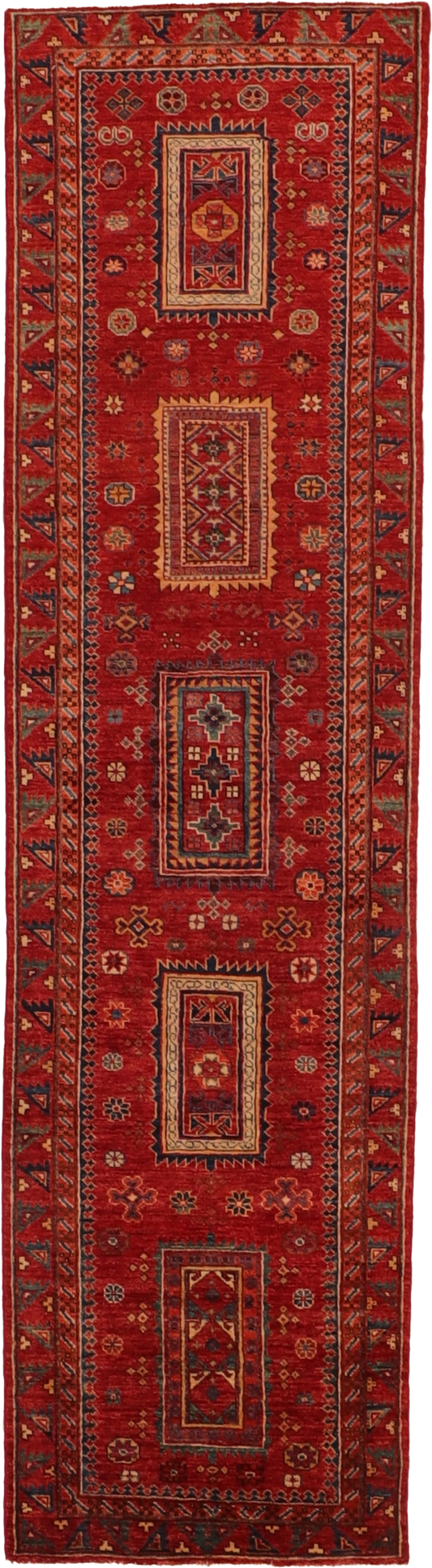 W 2.7 L 9.10 Garabagh Runner 100% Wool Hand-Woven All-Over Design - 66246