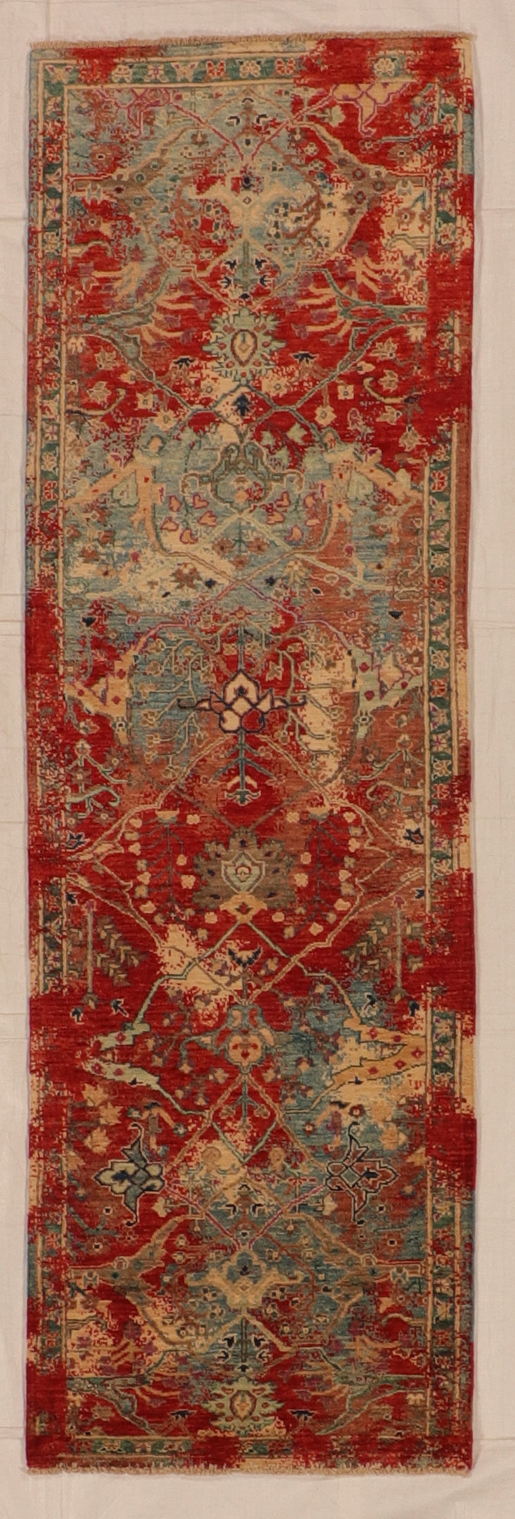 W 2.8 L 8.7 Sultan Abad Runner 100% Wool Handmade All Over Design - 66283