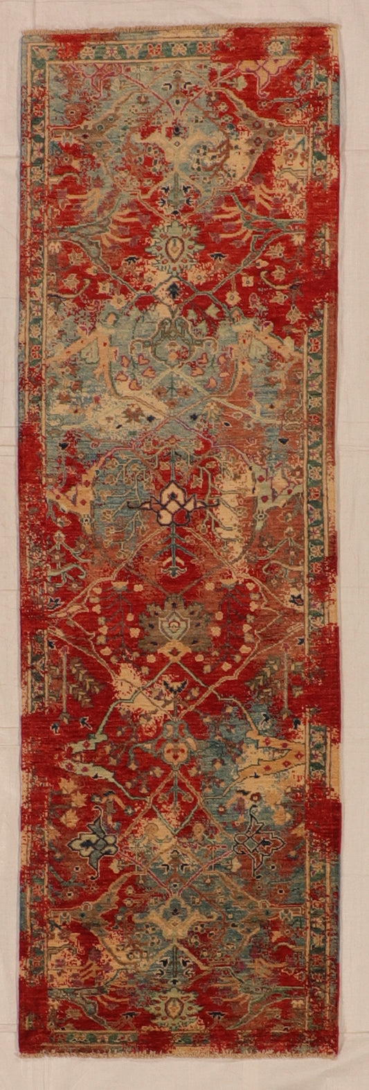 W 2.8 L 8.7 Sultan Abad Runner 100% Wool Handmade All Over Design - 66283