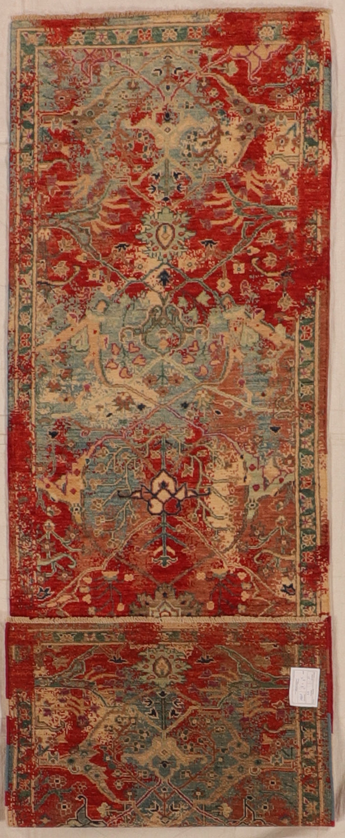 W 2.8 L 8.7 Sultan Abad Runner 100% Wool Handmade All Over Design - 66283