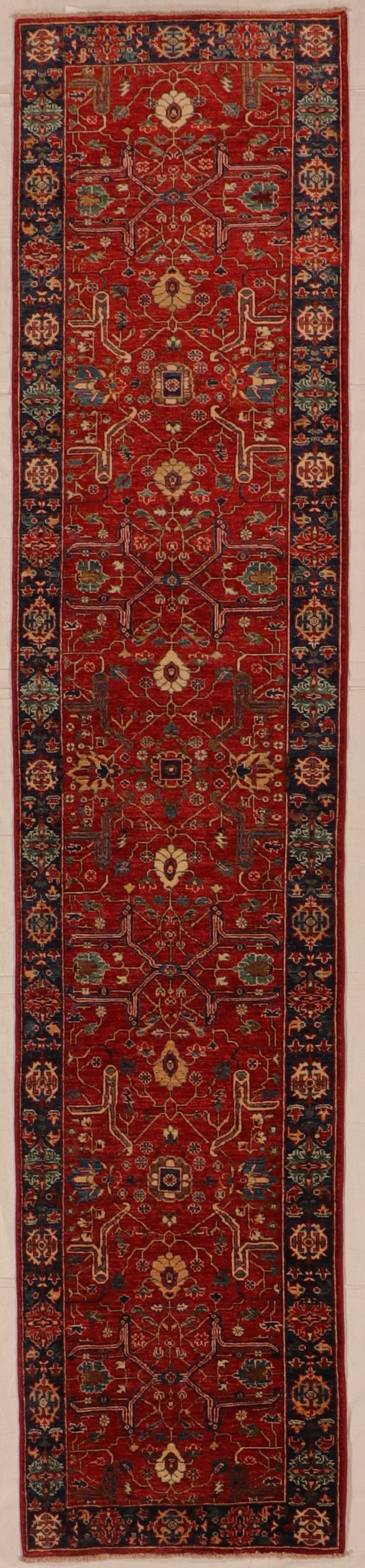 W 2.8 L 12.7 Bijar Runner 100% Wool Handmade Pakistan All Over Design - 66285