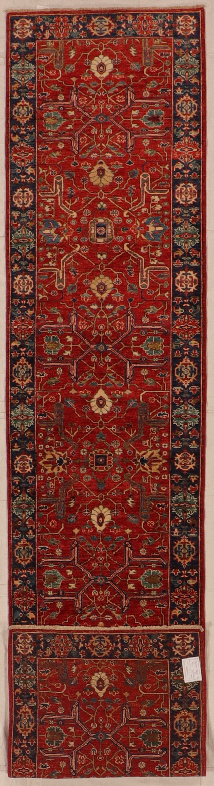 W 2.8 L 12.7 Bijar Runner 100% Wool Handmade Pakistan All Over Design - 66285