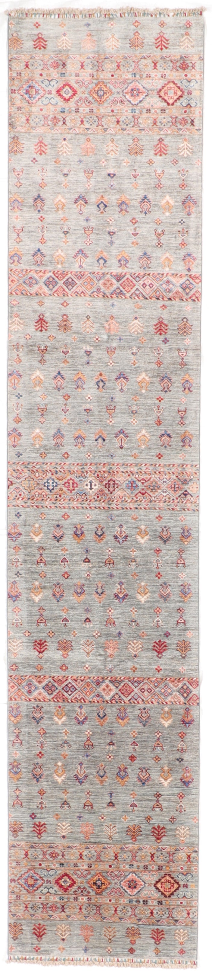 W 2.9 L 13.2 Lori Runner 100% Wool Handmade Pakistan All Over Design - 66298